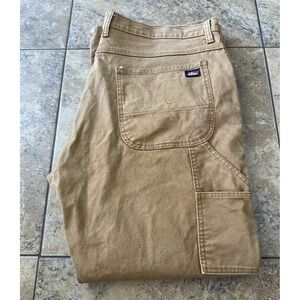 DICKIES Pants Mens 40x30 Zip Straight Cargo Canvas Tan Fit 43X29